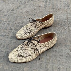 Paula – Mocassins Beige en Raphia Naturel