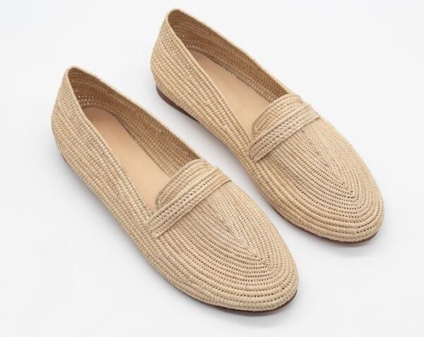 Chaussures Femme Beige Raphia – 100 % Fait Main au Maroc